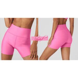 Alo Airlift Energy Short Paradise Pink High-Rise Waist Waisted Long Bike Bermuda
